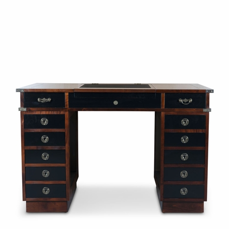 MF056 Authentic Models Madras Travel Desk with Doors and Brass Campaign Corners