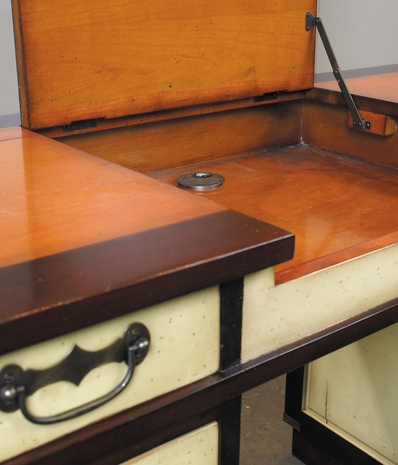 MF056I Authentic Models Ivory Madras Travel Desk with Doors and Brass Campaign Corners