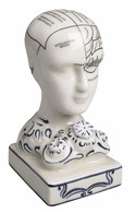 MG022 Authentic Models Cracked Porcelain Phrenology Head Inkwell