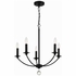 MIL-8005-BK Crystorama Mila 5 Light Black Chandelier