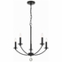 MIL-8005-BK Crystorama Mila 5 Light Black Chandelier