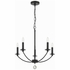 MIL-8005-BK Crystorama Mila 5 Light Black Chandelier
