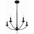MIL-8005-BK Crystorama Mila 5 Light Black Chandelier