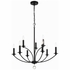MIL-8009-BK Crystorama Mila 9 Light Black Chandelier