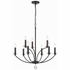 MIL-8009-BK Crystorama Mila 9 Light Black Chandelier