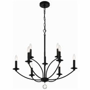 MIL-8009-BK Crystorama Mila 9 Light Black Chandelier