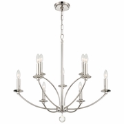 MIL-8009-PN Crystorama Mila 9 Light Polished Nickel Chandelier