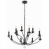MIL-8012-BK Crystorama Mila 12 Light Black Chandelier