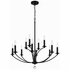 MIL-8012-BK Crystorama Mila 12 Light Black Chandelier