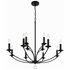 MIL-8012-BK Crystorama Mila 12 Light Black Chandelier