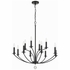 MIL-8012-BK Crystorama Mila 12 Light Black Chandelier