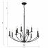 MIL-8012-BK Crystorama Mila 12 Light Black Chandelier