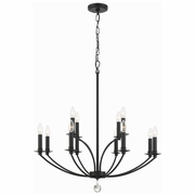 MIL-8012-BK Crystorama Mila 12 Light Black Chandelier