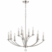 MIL-8012-PN Crystorama Mila 12 Light Polished Nickel Chandelier