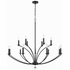MIL-8015-BK Crystorama Mila 15 Light Black Chandelier