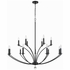 MIL-8015-BK Crystorama Mila 15 Light Black Chandelier