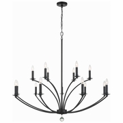 MIL-8015-BK Crystorama Mila 15 Light Black Chandelier