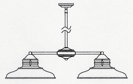 NCH-17-2 Arroyo Craftsman Seventeen-inch Newport Two-Light Chandelier