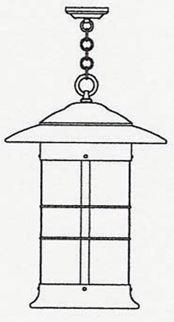 NH-19L Arroyo Craftsman Nineteen-inch Newport Long-Body Hanging Pendant