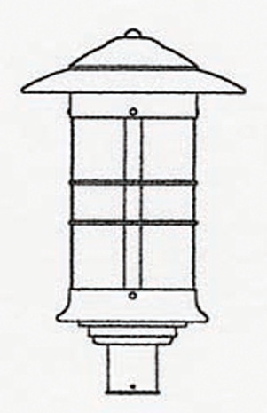 NP-14L Arroyo Craftsman 14" Newport Long Body Post Mount Fixture