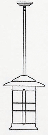 NSH-14L Arroyo Craftsman 14" Newport Long Body Outdoor Stem Mount Light