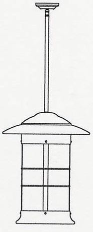 NSH-19L Arroyo Craftsman Nineteen-inch Newport Long-Body Post Mount Hanging Pendant