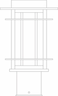 OPP-7 Arroyo Craftsman Oak Park 1 Light Post Mount