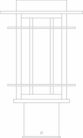 OPP-7 Arroyo Craftsman Oak Park 1 Light Post Mount