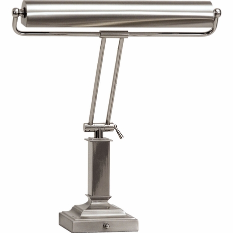 P15-81-5262 House of Troy Desk/Piano 15" Satin Nickel with Polished Nickel Accents