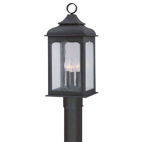 P2015-TBZ Troy Lighting Henry Street 3Lt Exterior Post Lantern with Textured Bronze Finish