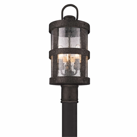P3316 Troy Lighting Barbosa 3Lt Exterior Post Lantern with Barbosa Bronze Finish