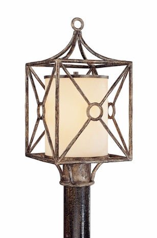 P5027BLF Troy Lighting Maidstone 1 Light Post Lantern in Bronze Leaf Finish
