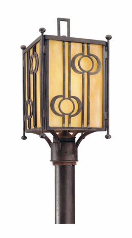 P5035FI Troy Lighting Aberdeen 1 Light Post Lantern in Fired Iron Finish