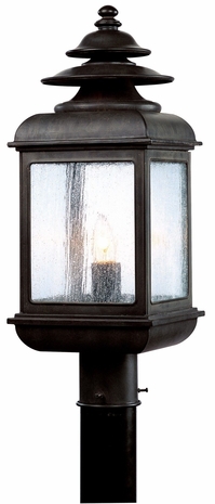 P5076CI Troy Lighting Adams 1 Light Post Lantern in Colonial Iron Finish