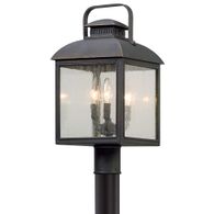 P5085-VBZ Troy Lighting Chamberlain 3Lt Exterior Post Lantern with Vintage Bronze Finish