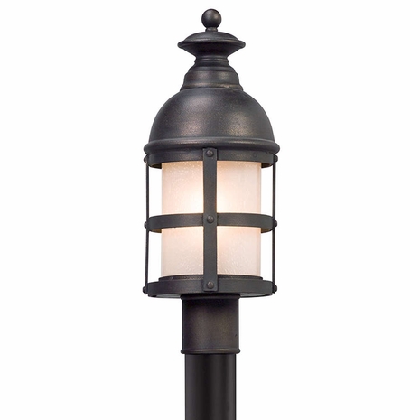 P5155 Troy Lighting Webster 1Lt Exterior Post Lantern with Vintage Bronze Finish
