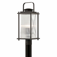 P7315-TBZ Troy Lighting James Bay 1Lt Exterior Post Lantern with Textured Bronze Finish