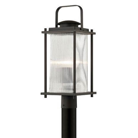 P7315-TBZ Troy Lighting James Bay 1Lt Exterior Post Lantern with Textured Bronze Finish