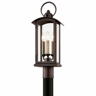 P7445-VBZ Troy Lighting Chaplin 3Lt Exterior Post Lantern with Vienna Bronze Finish