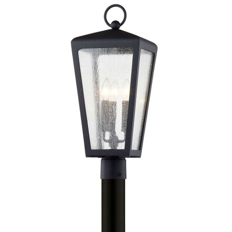 P7605-TRN Troy Lighting Mariden 3Lt Exterior Post Lantern with Textured Iron Finish