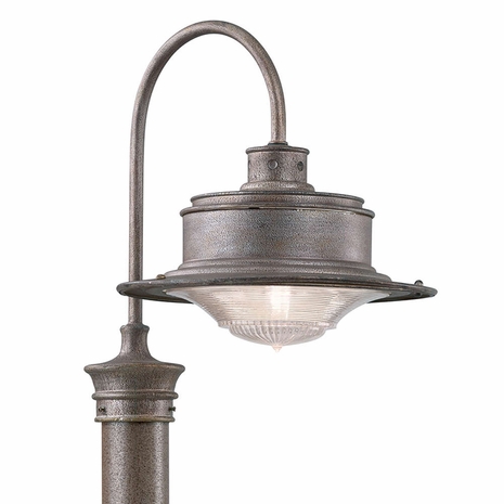 P9393OG Troy Hand-Forged Iron Exterior South Street 1Lt Post Downlight Medium with Old Galvanized Finish