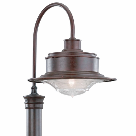 P9393OR Troy Old Rust South Street 1Lt Post Downlight Medium Old Rust