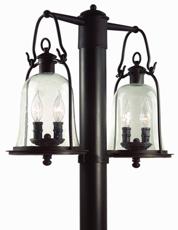 P9464 Troy Lighting Owings Mill Four-Light Outdoor Double Lamp Post Light