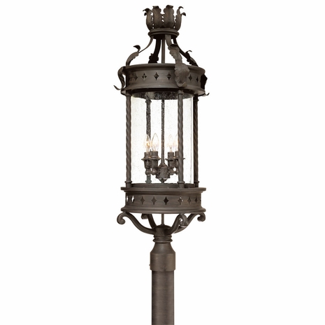 P9634OBZ Troy Exterior Los Feliz Old Bronze Large 4 Light Post Lantern