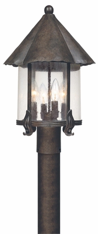 P9955SBZ Troy Lighting Carlsbad 4 Light Post Lantern in Statuary Bronze Finish
