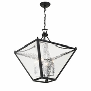 PAR-698-MK-CH Crystorama Park Hill 6 Light Matte Black & Polished Chrome Large Lantern