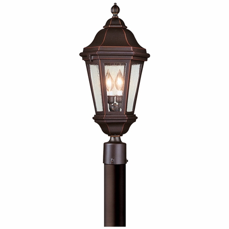 PCD6832ABZ Troy Cast Aluminum Exterior Verona 2Lt Post Lantern Large with Antique Bronze Finish