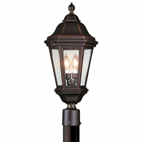 PCD6832BZP Troy Cast Aluminum Exterior Verona 2Lt Post Lantern Large with Bronze Patina Finish