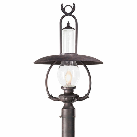 PCD9012OBZ Troy Hand Forged Iron Exterior Old Bronze La Grange 1Lt Post Lantern Large