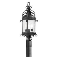 P9123-SFB Troy Lighting Pamplona 4Lt Exterior Post Lantern with Soft Off Black Finish